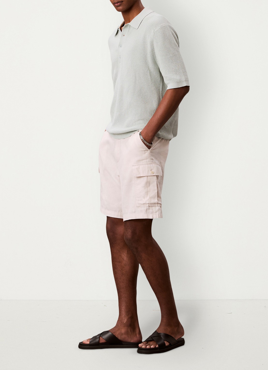 Calvin Klein Regular fit polo met structuur - detail 5 grijs
