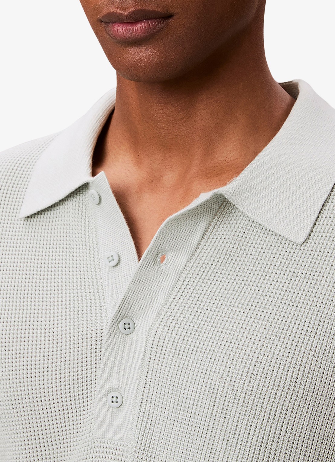 Calvin Klein Regular fit polo met structuur - detail 6 grijs