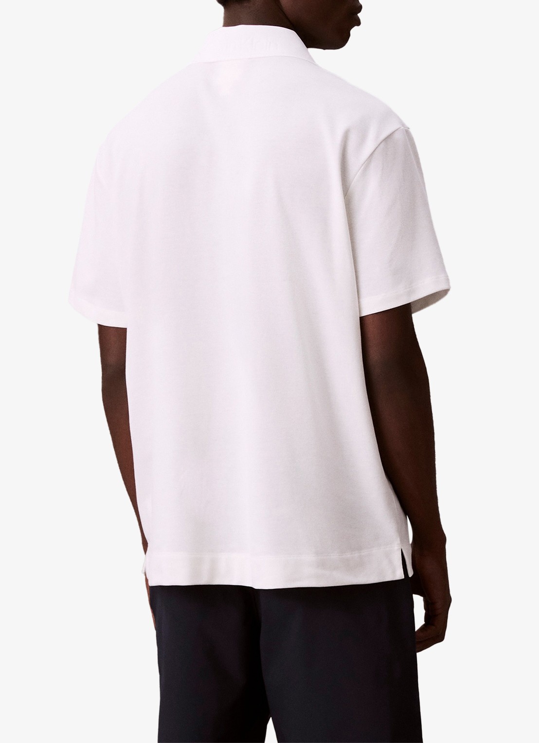 Calvin Klein Regular fit polo van piqué katoen - achterkant wit