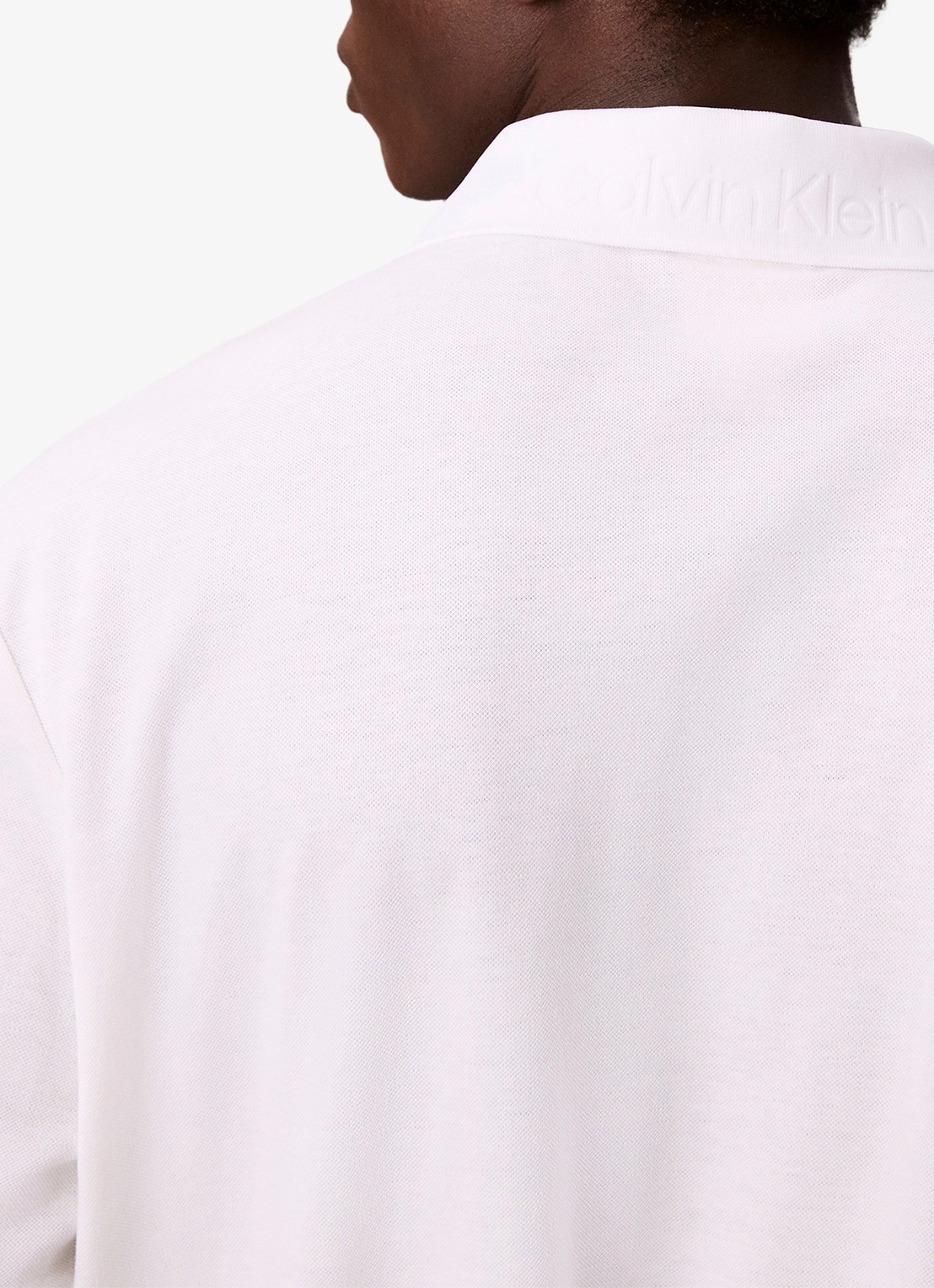 Calvin Klein Regular fit polo van piqué katoen - detail 4 wit