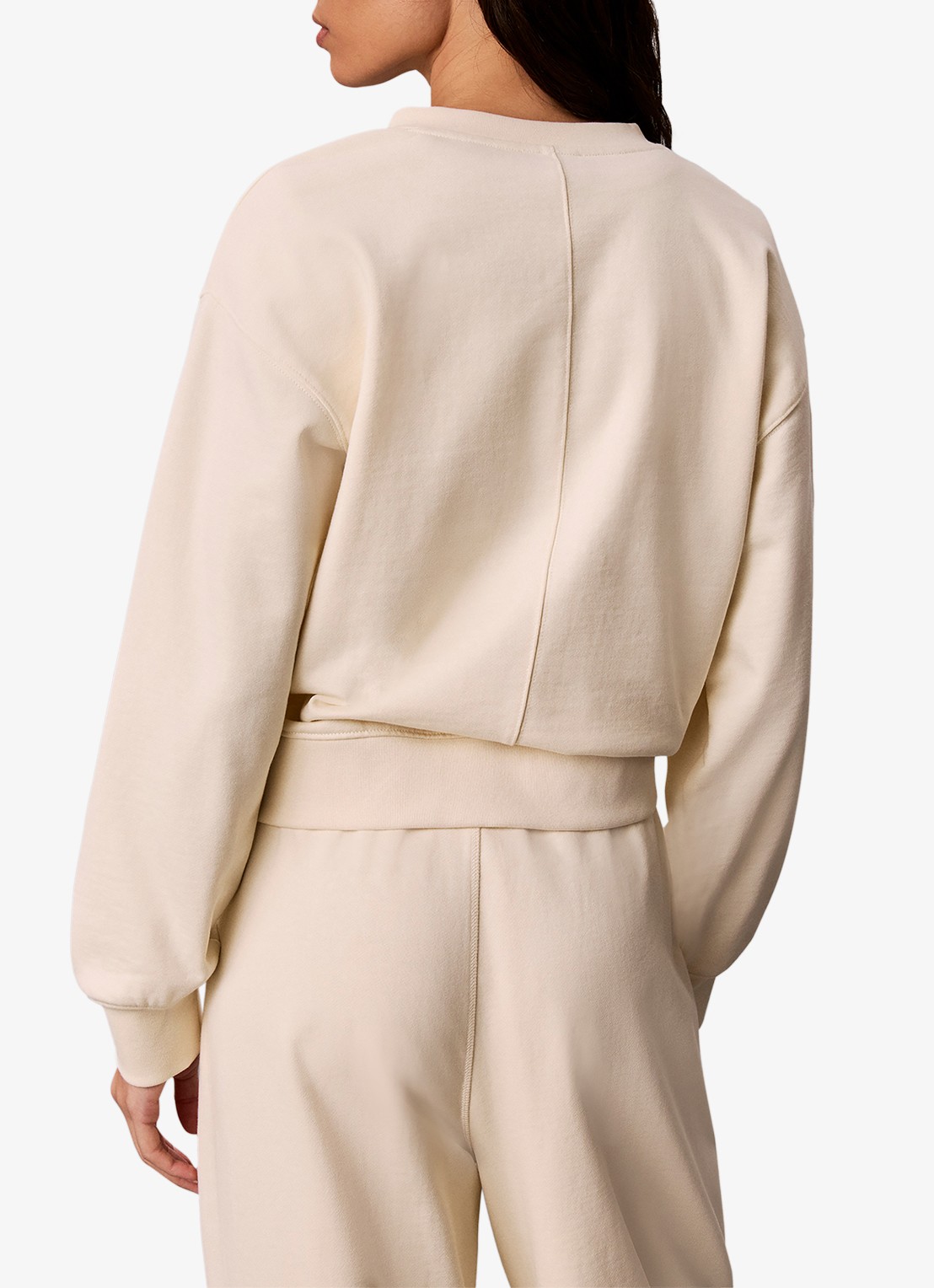 Calvin Klein Relaxed Terry sweater met logo - achterkant 3 perzikroze