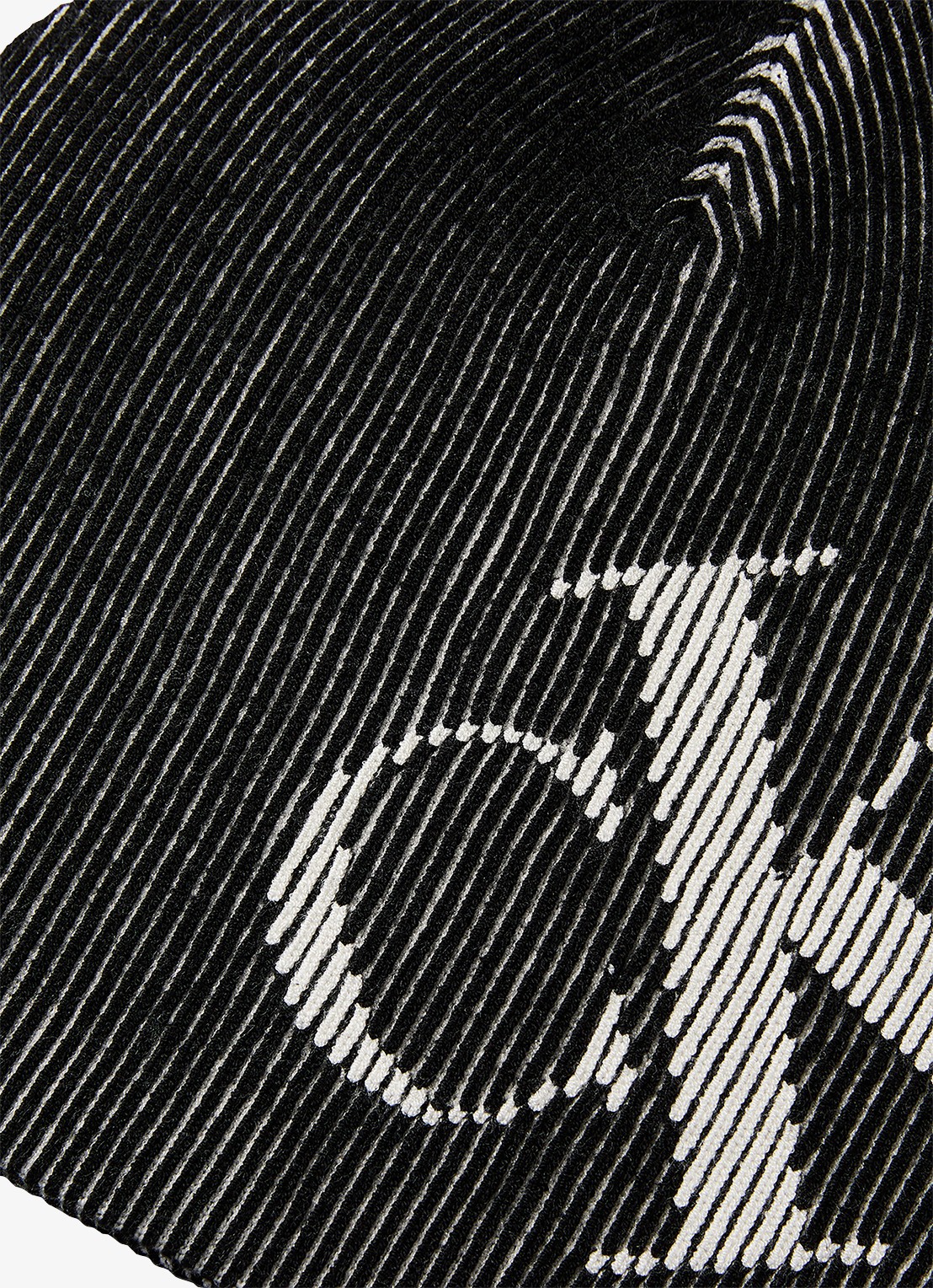 Calvin Klein Ribgebreide muts met logoprint en verwassen afwerking - detail antraciet