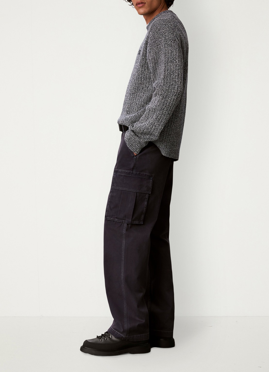 Calvin Klein Ribgebreide trui met logo - detail 3 middengrijs