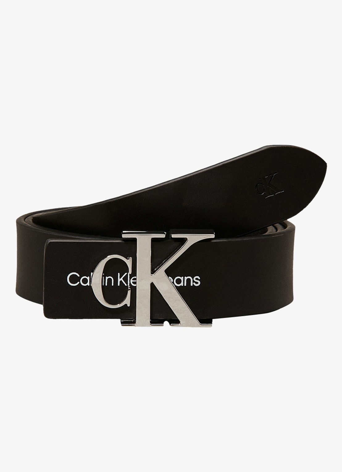 Calvin Klein Riem met logo - voorkant zwart
