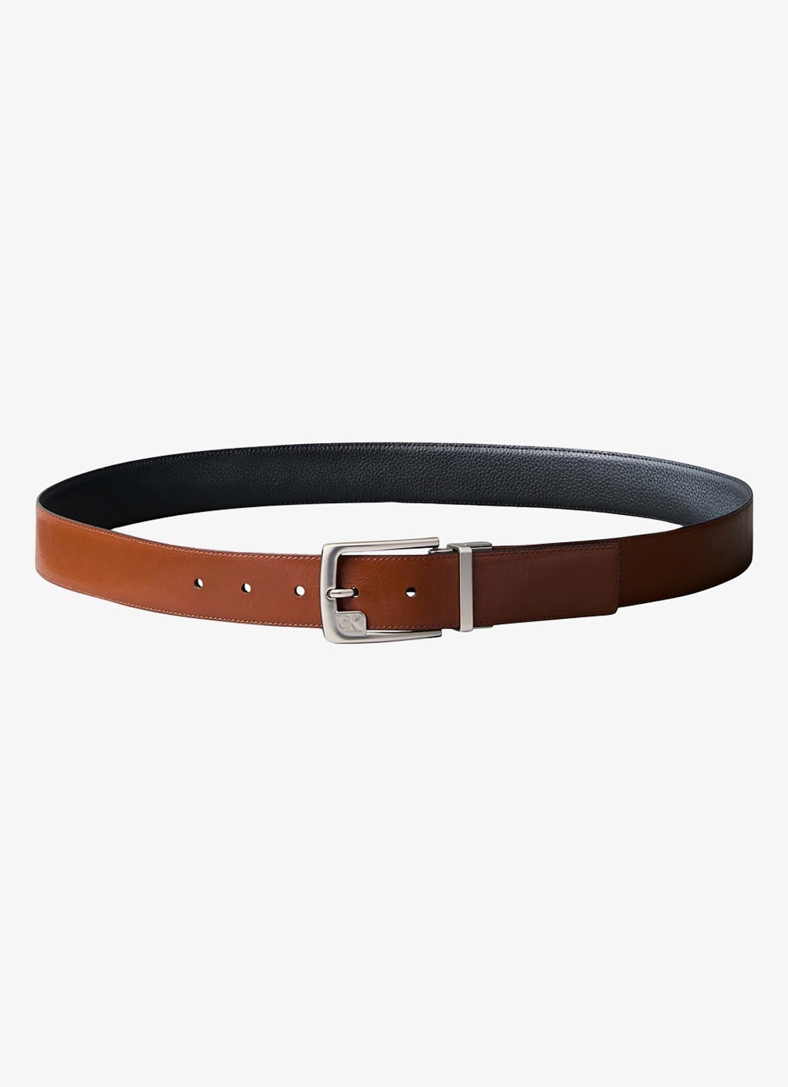 Calvin Klein Riem van leer - detail cognac