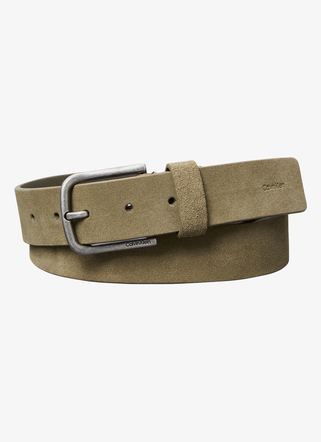 Calvin Klein Riem van suède - voorkant 3 bronsgroen