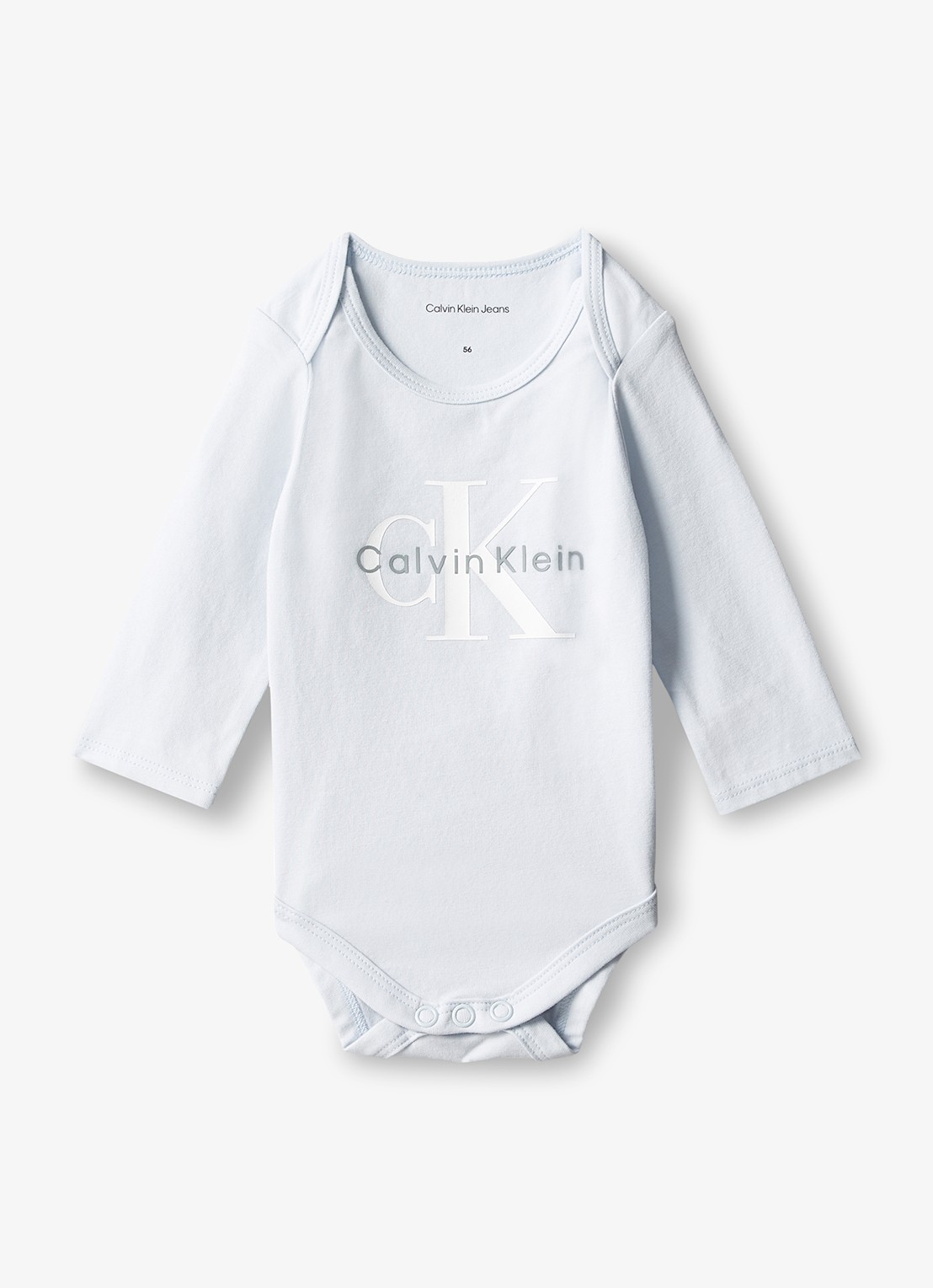 Calvin Klein Romper met logoprint - voorkant lichtblauw