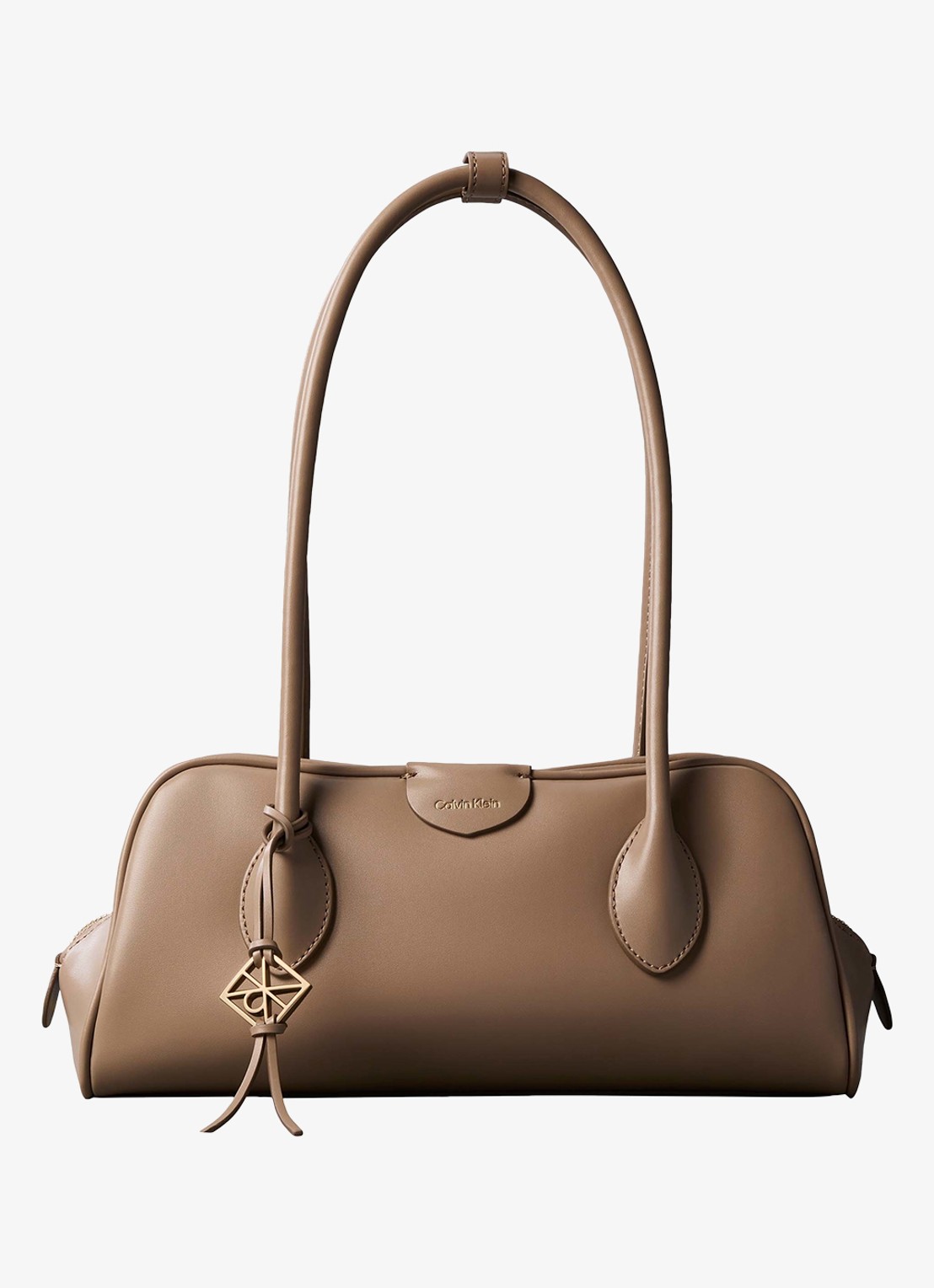 Calvin Klein Schoudertas met logo - voorkant 4 desert taupe-vfu /  beige