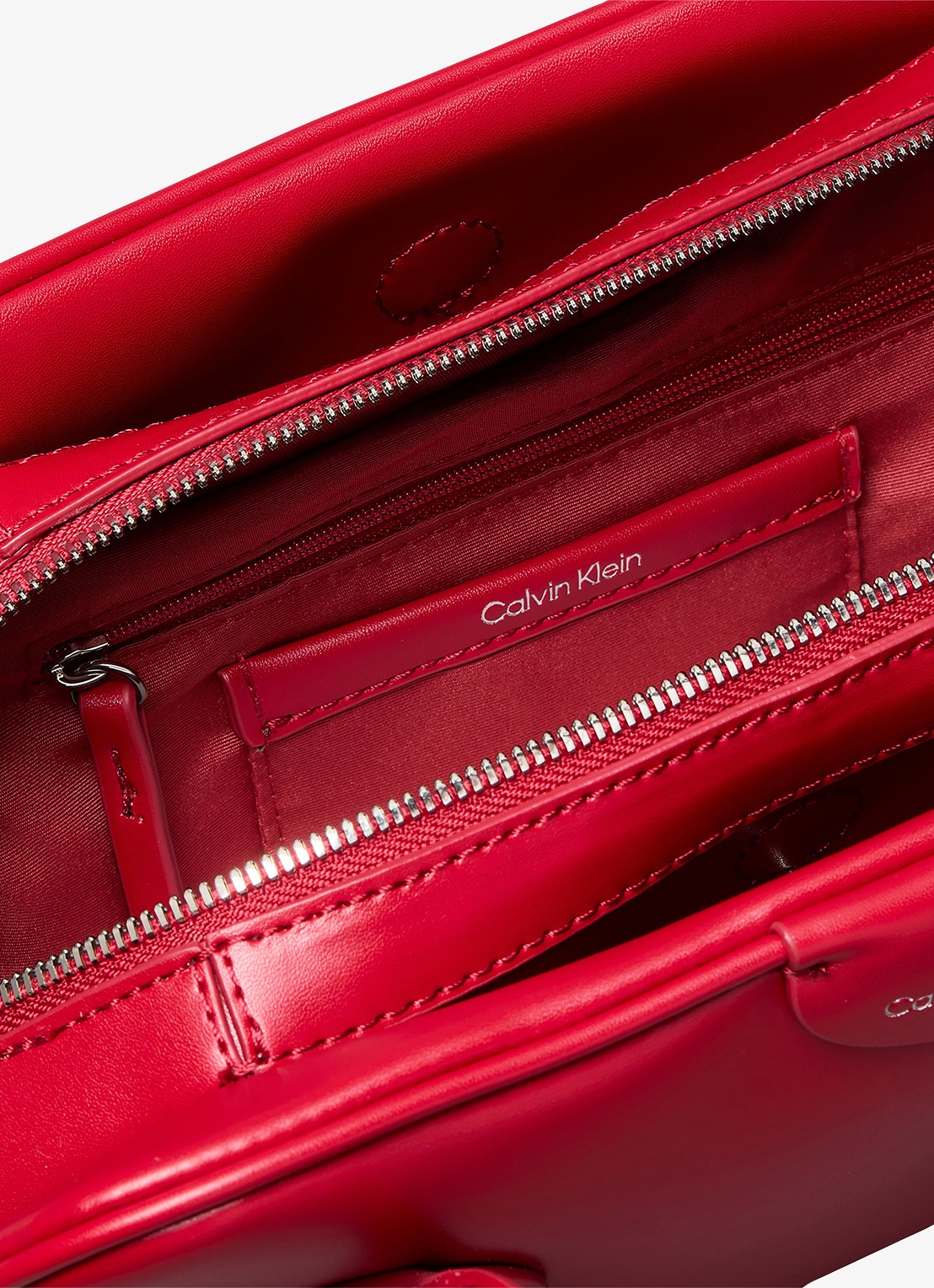 Calvin Klein Schoudertas met logo - detail 3 bordeaux wine-xll /  rood