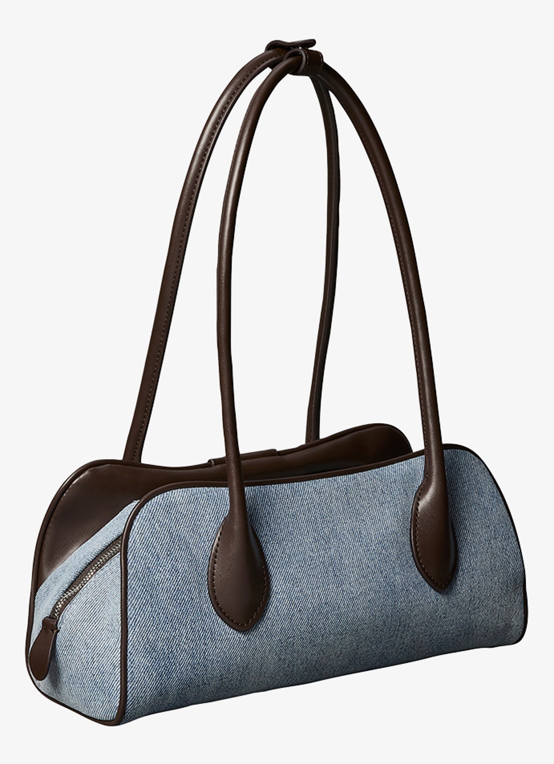 Calvin Klein Schoudertas van denim met tasbedel - achterkant 4 denim