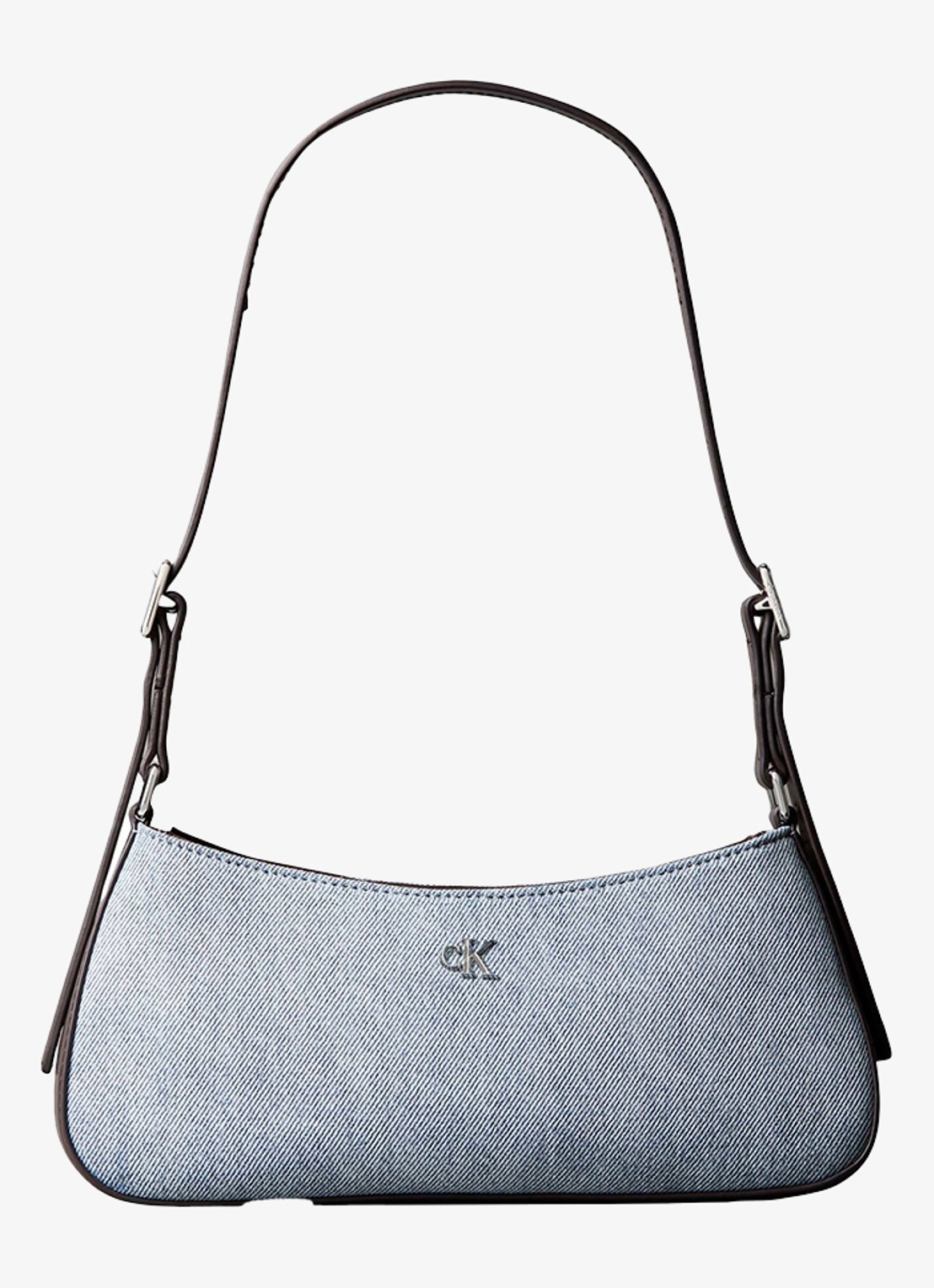 Calvin Klein Schoudertas van denim - voorkant denim
