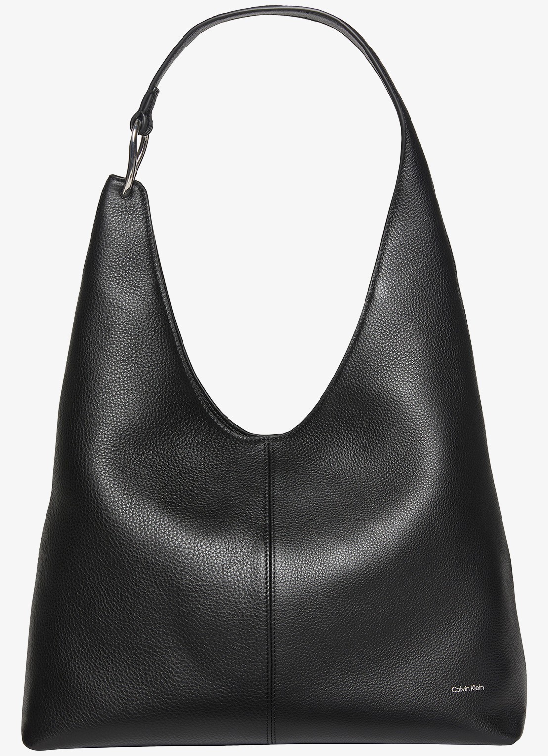 Calvin Klein Schoudertas van leer - voorkant black-ub1 /  zwart