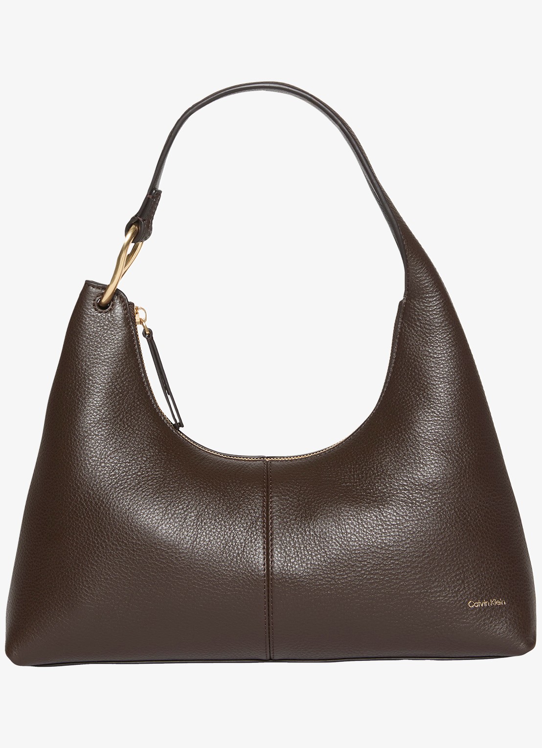 Calvin Klein Schoudertas van leer - voorkant delicioso-bal /  bruin