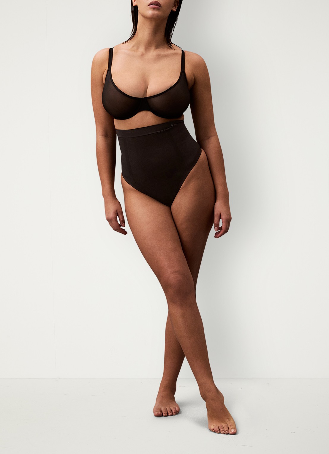Calvin Klein Secure Sculpt high waisted corrigerende slip - voorkant 2 zwart