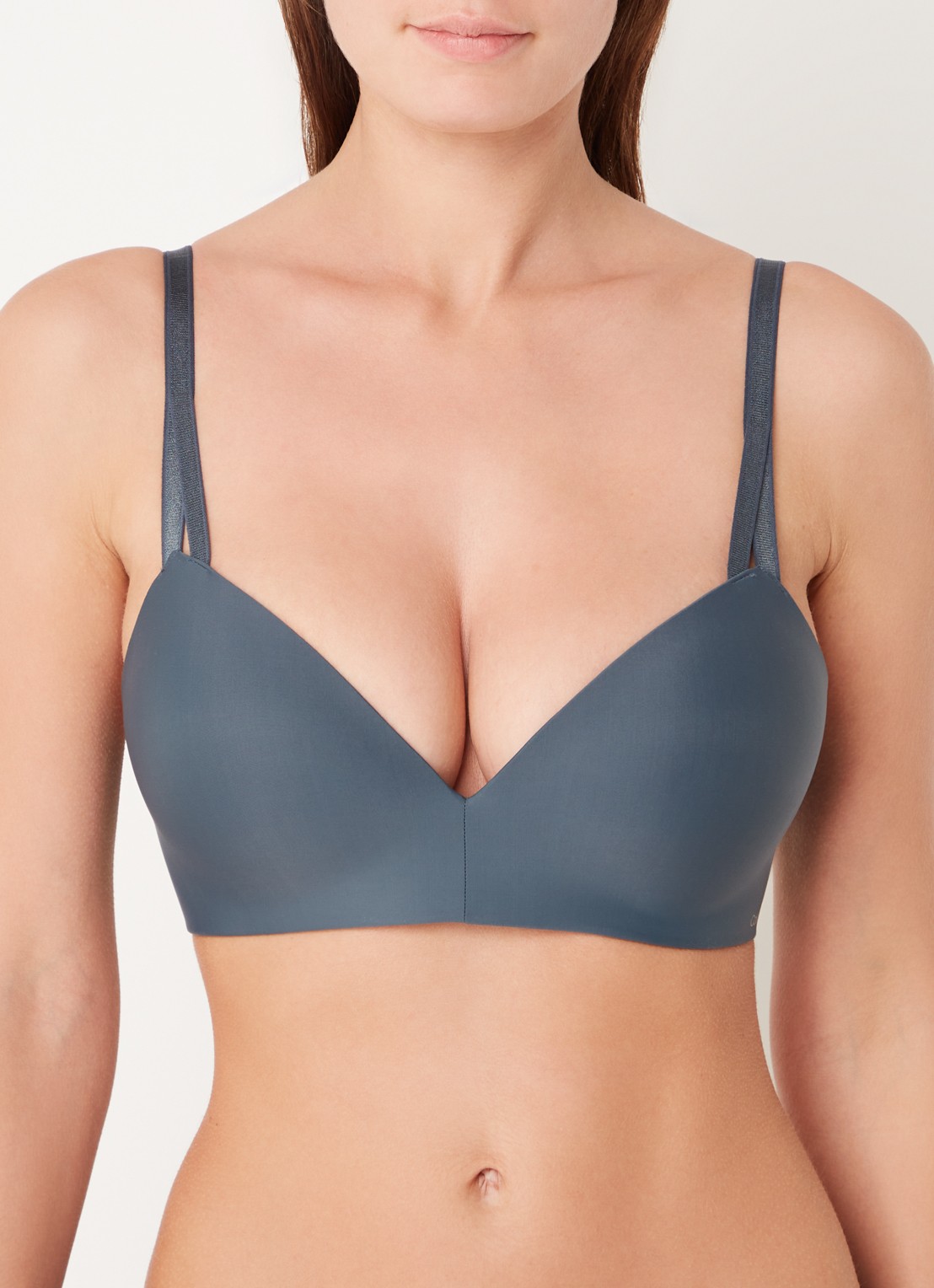 Calvin Klein Seductive Comfort beugelloze demi bh - detail 2 antraciet