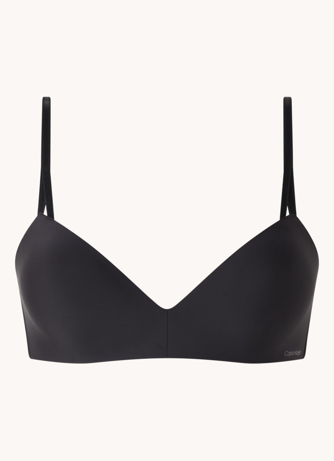 Calvin Klein Seductive Comfort beugelloze demi bh - voorkant 2 zwart