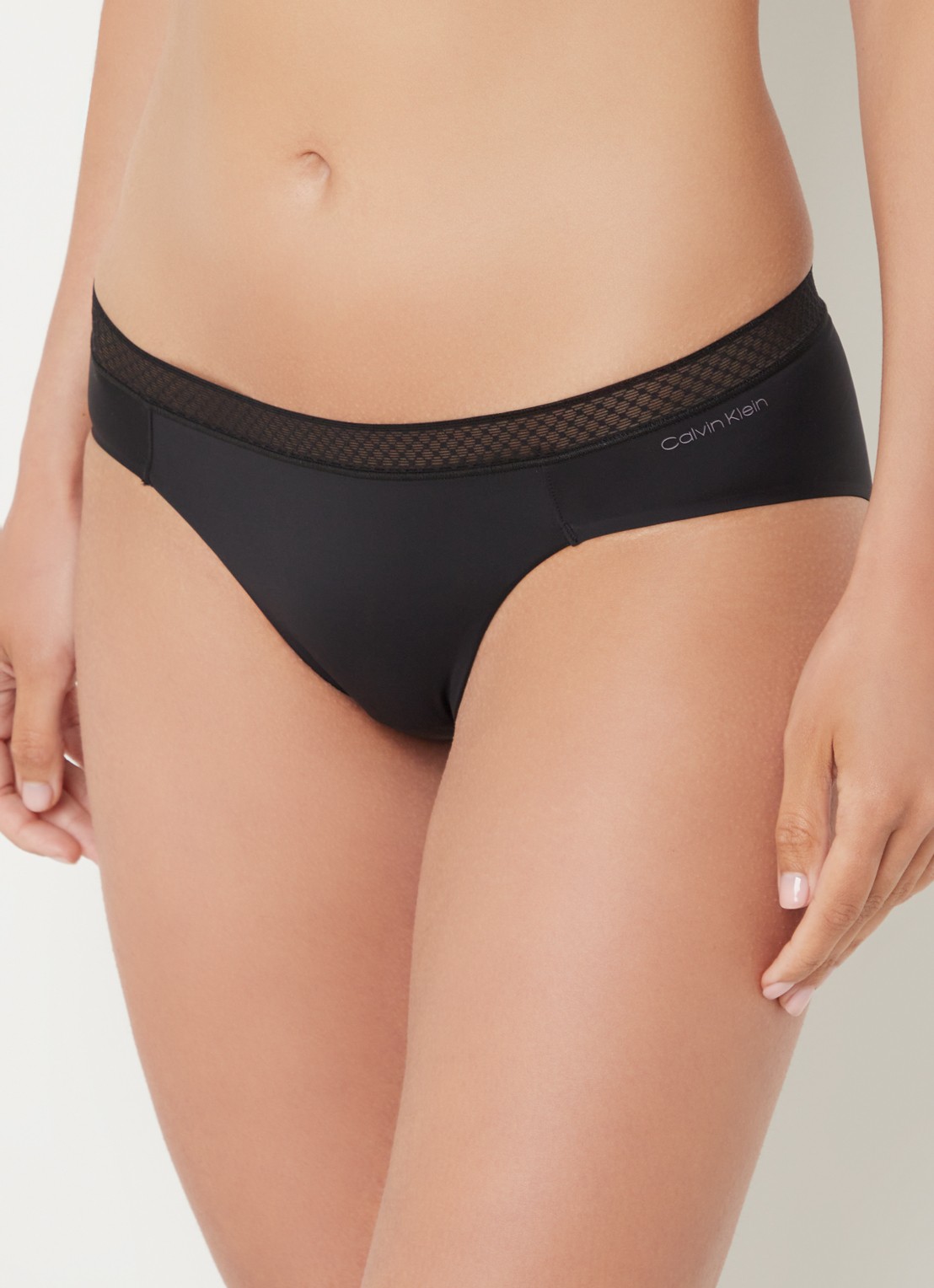 Calvin Klein Seductive Comfort slip met kant - detail 2 zwart