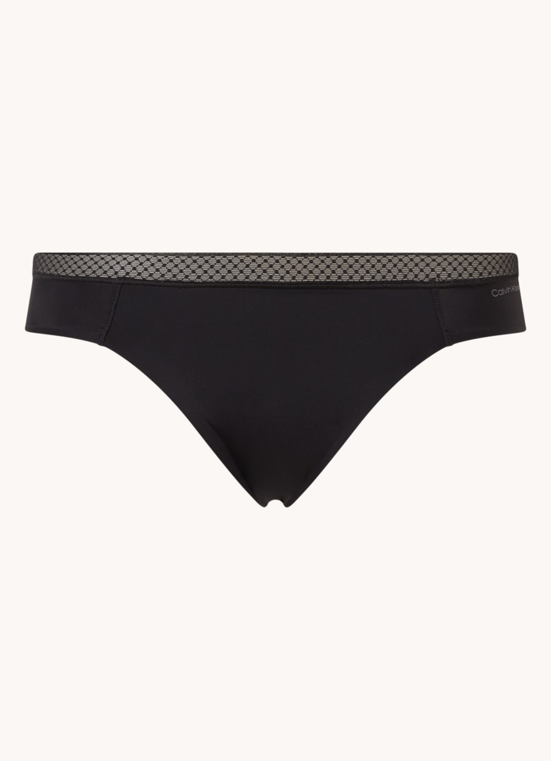 Calvin Klein Seductive Comfort slip met kant - voorkant zwart