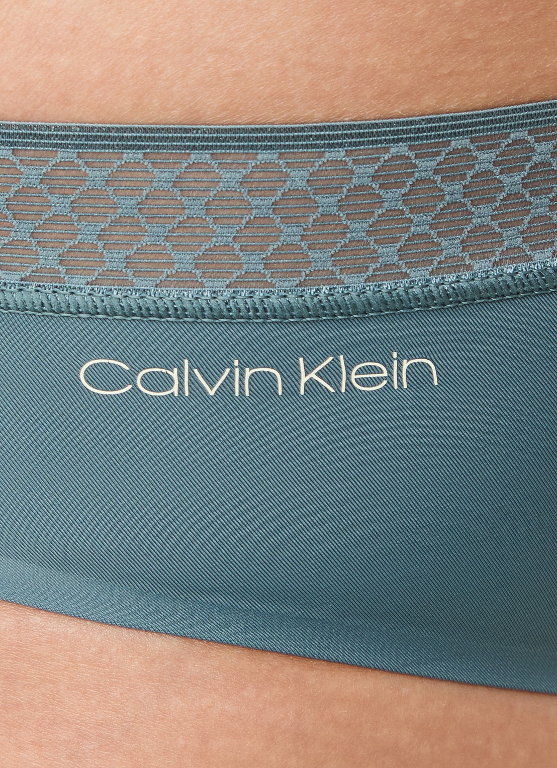 Calvin Klein Seductive Comfort slip met kant - detail 4 staalblauw