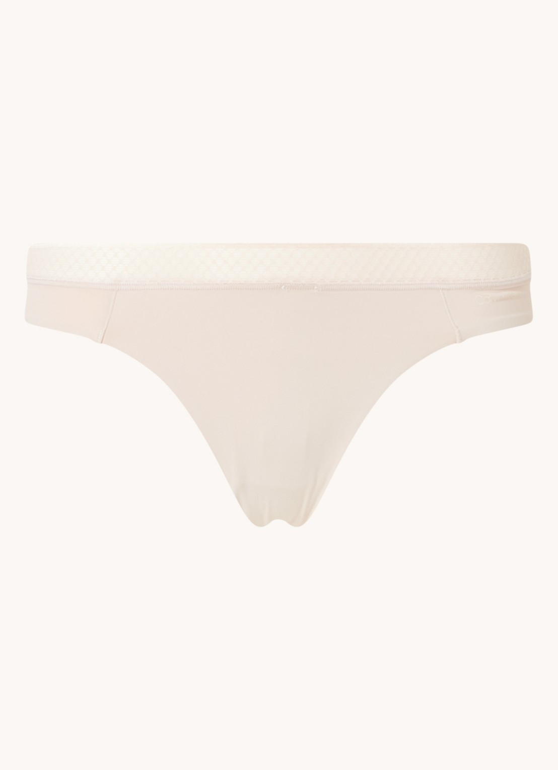 Calvin Klein Seductive Comfort string met kant - voorkant 4 zalmroze