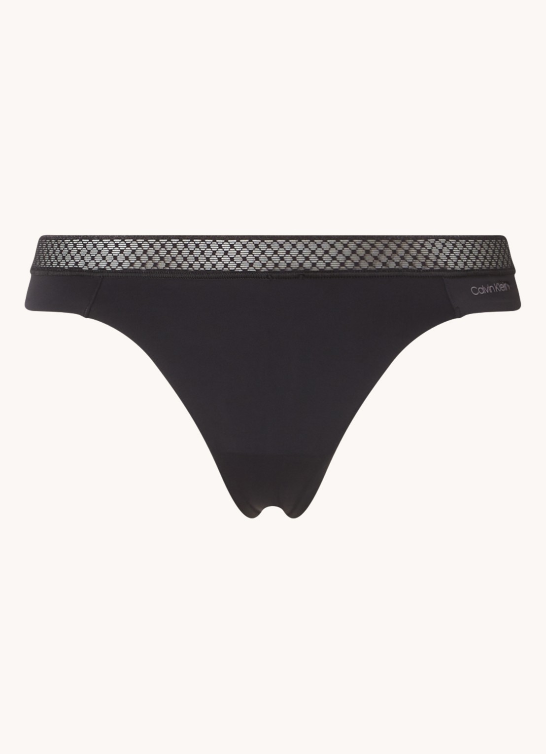 Calvin Klein Seductive Comfort string met kant - voorkant zwart