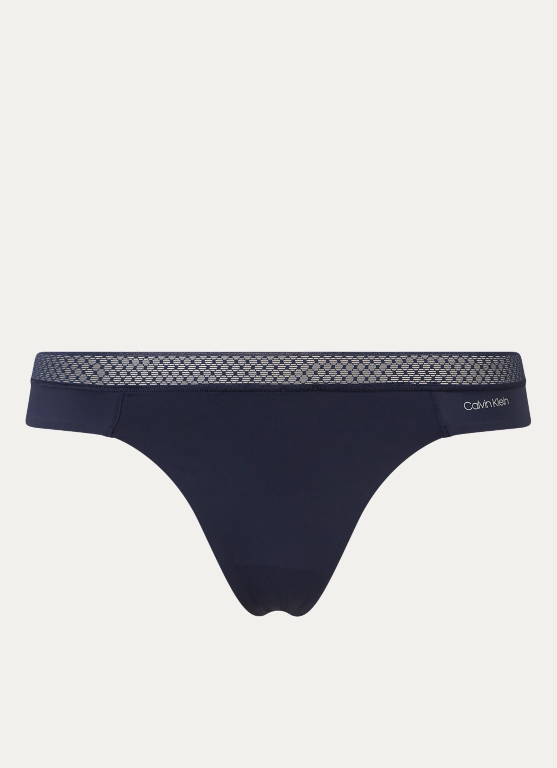 Calvin Klein Seductive Comfort string met kant - voorkant blauw