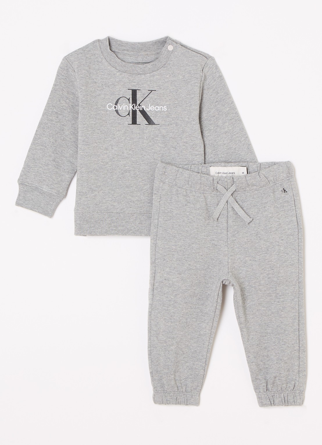 Calvin Klein Set van sweater en joggingbroek 2-delig - voorkant grijs