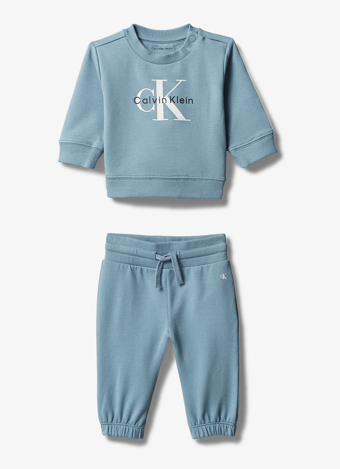Calvin Klein Set van sweater en joggingbroek met logo 2-delig - voorkant 2 citadel-cdp /  grijs