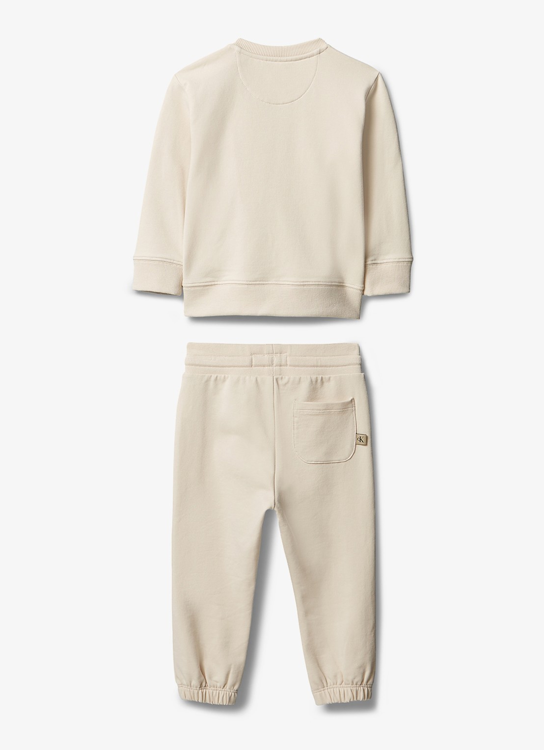 Calvin Klein Set van sweater en joggingbroek met logoborduring 2-delig - achterkant beige