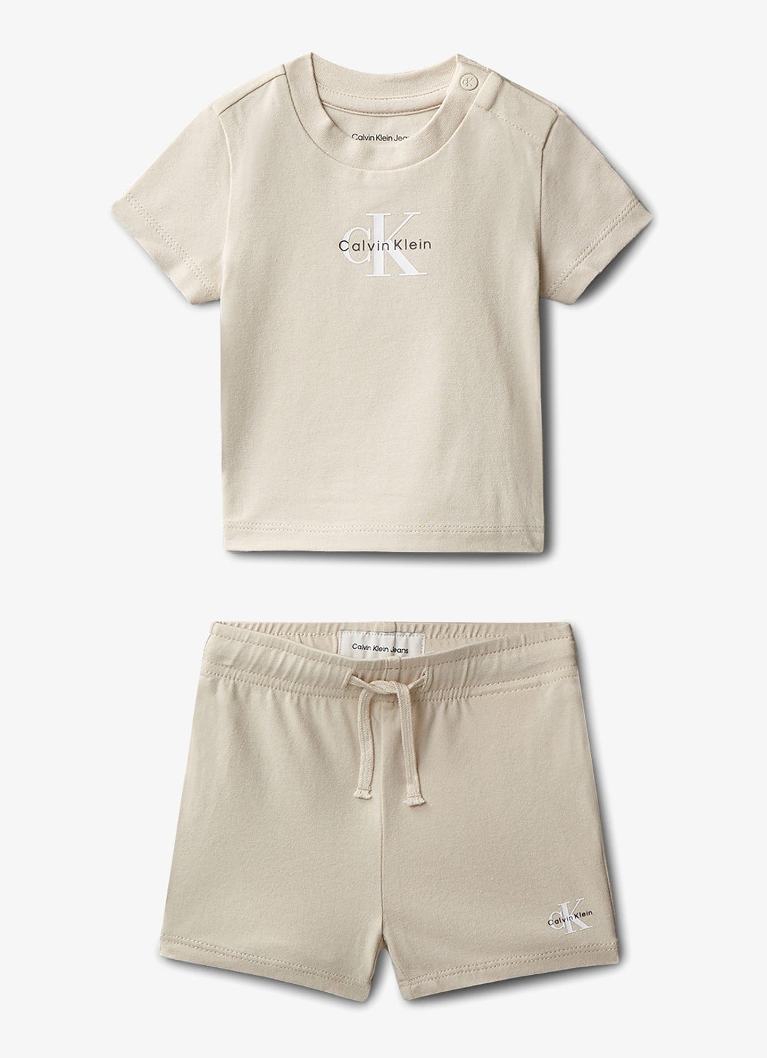 Calvin Klein Set van T-shirt en broek 2-delig - voorkant 2 beige