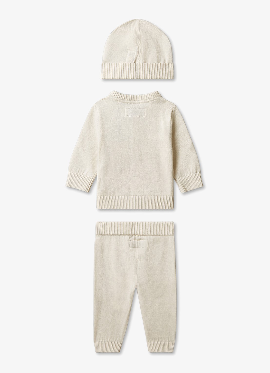 Calvin Klein Set van trui met joggingbroek en muts 3-delig - achterkant creme