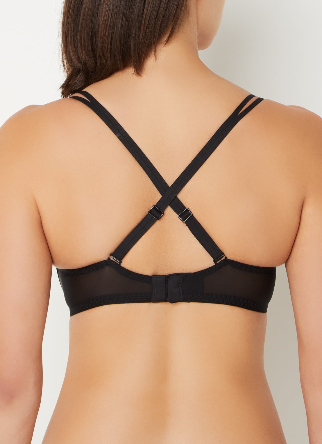 Calvin Klein Sheer Marquisette plunge push-up bh - detail 6 zwart