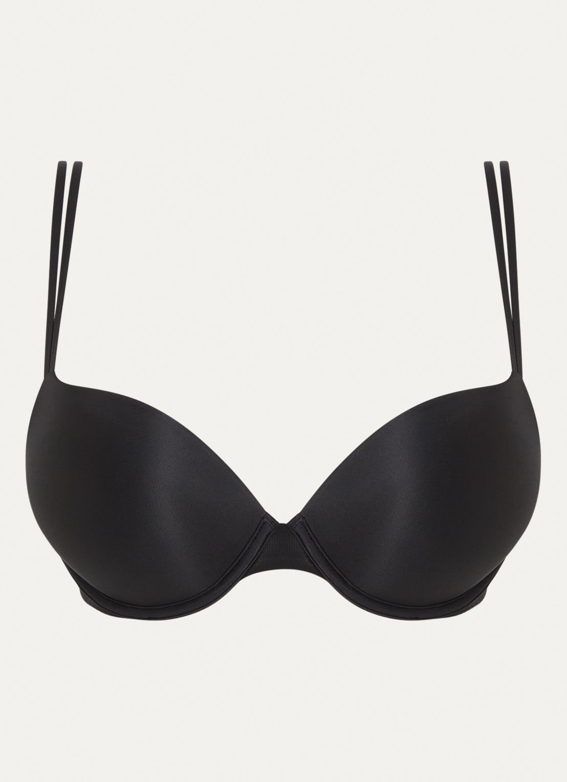 Calvin Klein Sheer Marquisette plunge push-up bh - voorkant zwart