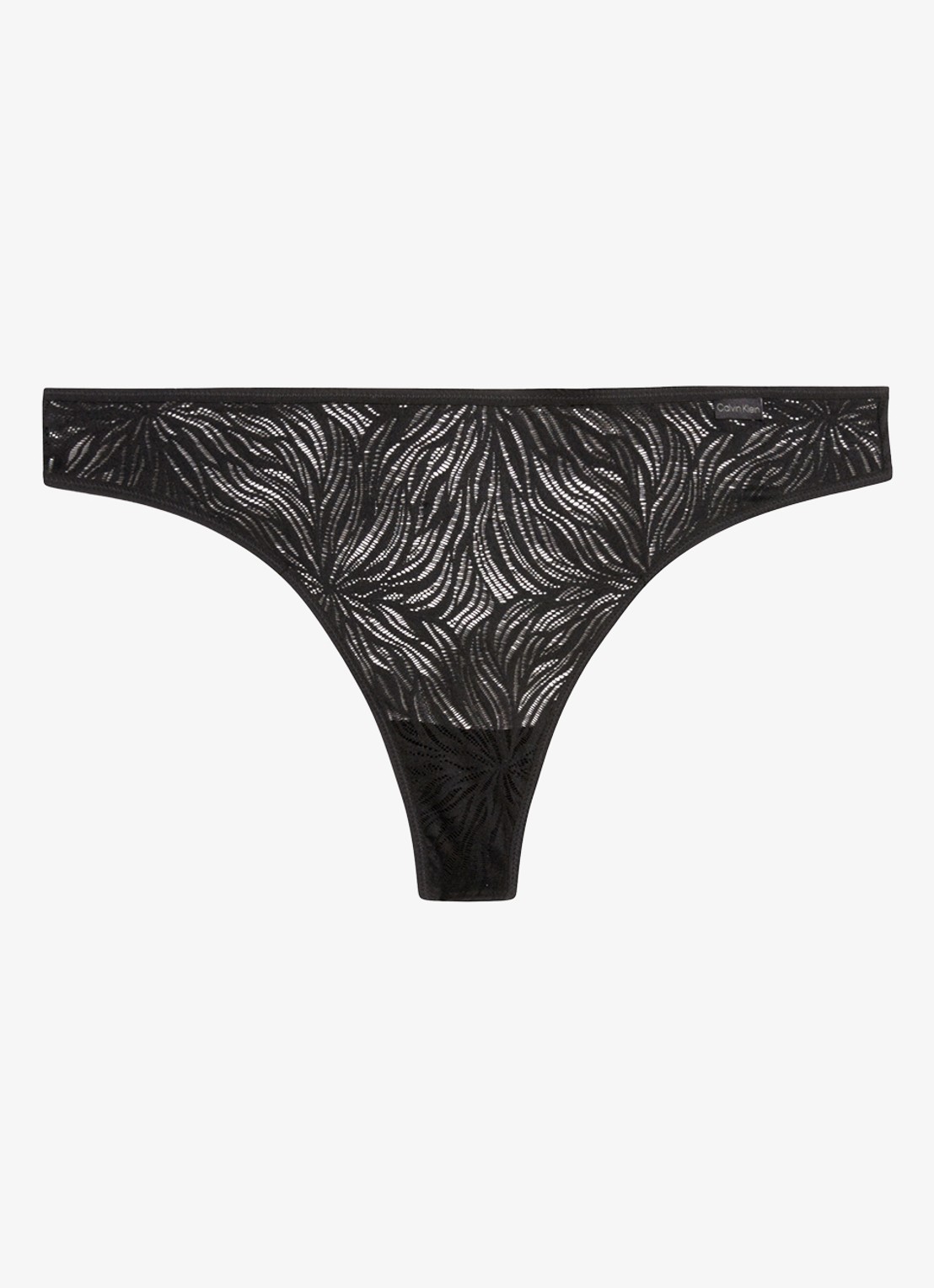 Calvin Klein Sheer Marquisette string van kant - voorkant 3 black / zwart