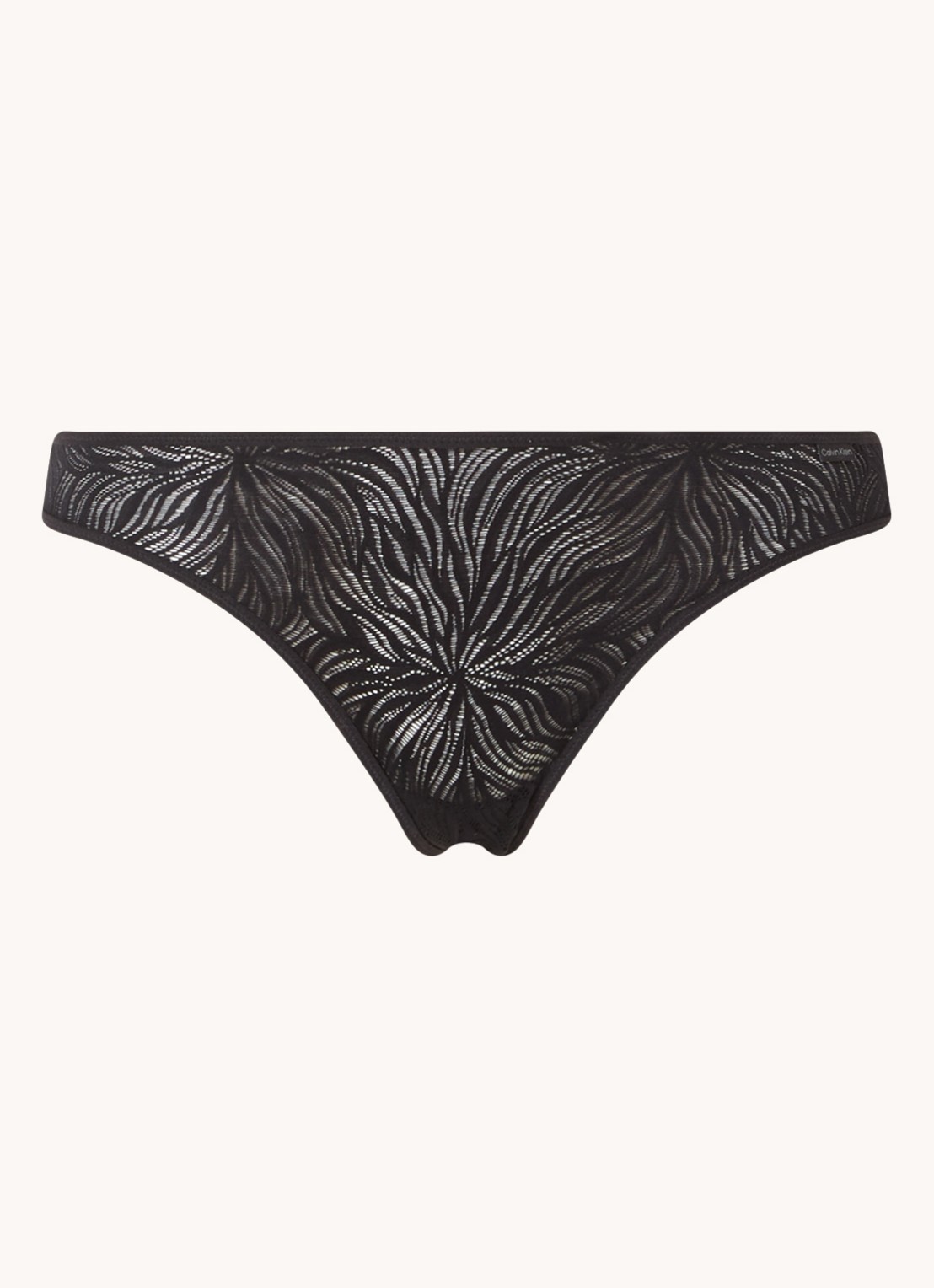 Calvin Klein Sheer Marquisette string van kant - voorkant 5 black / zwart