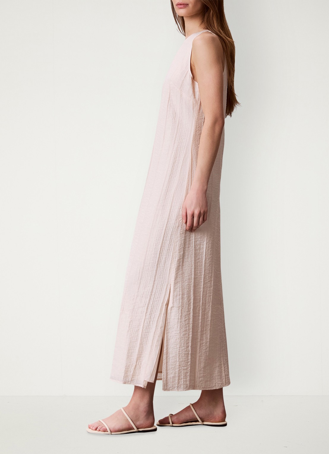Calvin Klein Sheer midi jurk met structuur - detail 4 creme