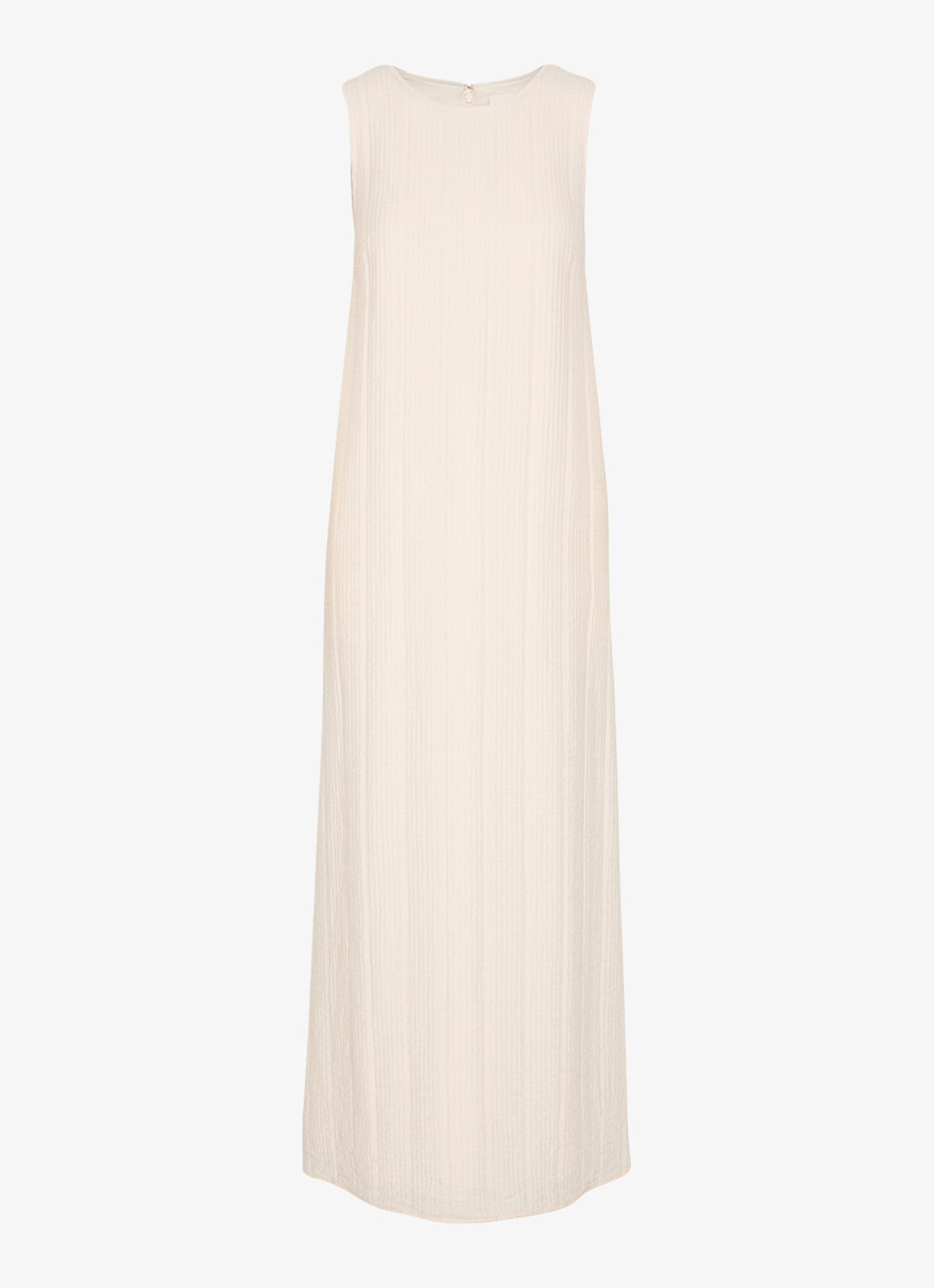 Calvin Klein Sheer midi jurk met structuur - voorkant creme