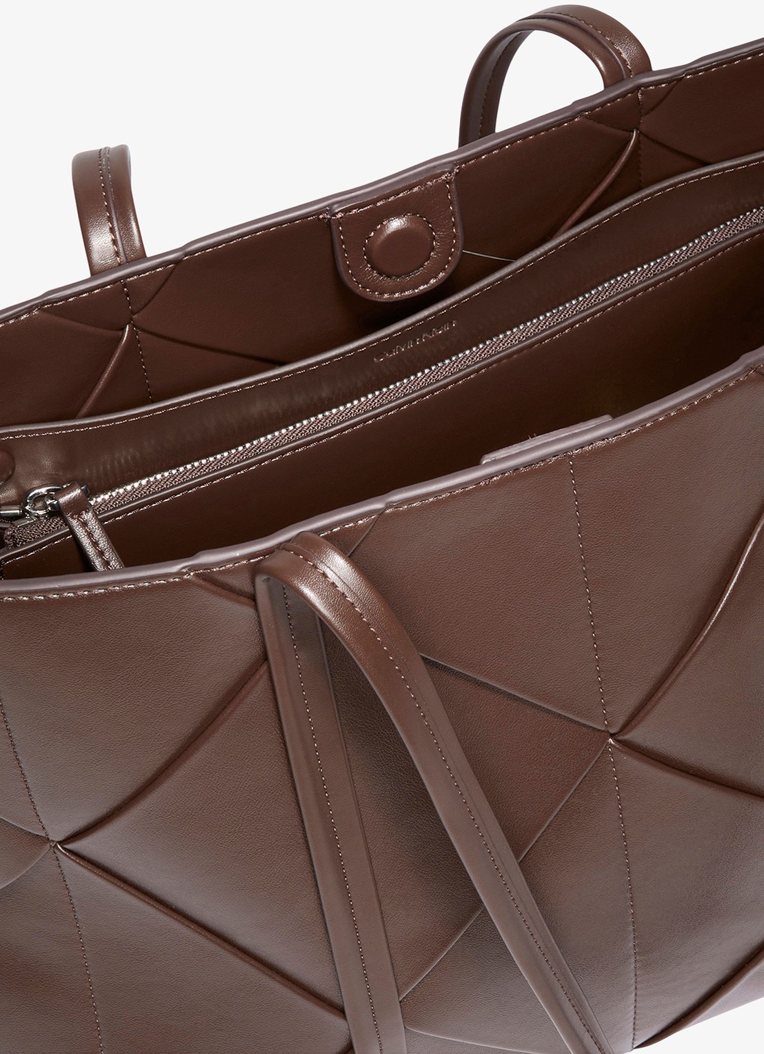 Calvin Klein Shopper met gevlochten detail - detail 6 delicioso-bal /  bruin