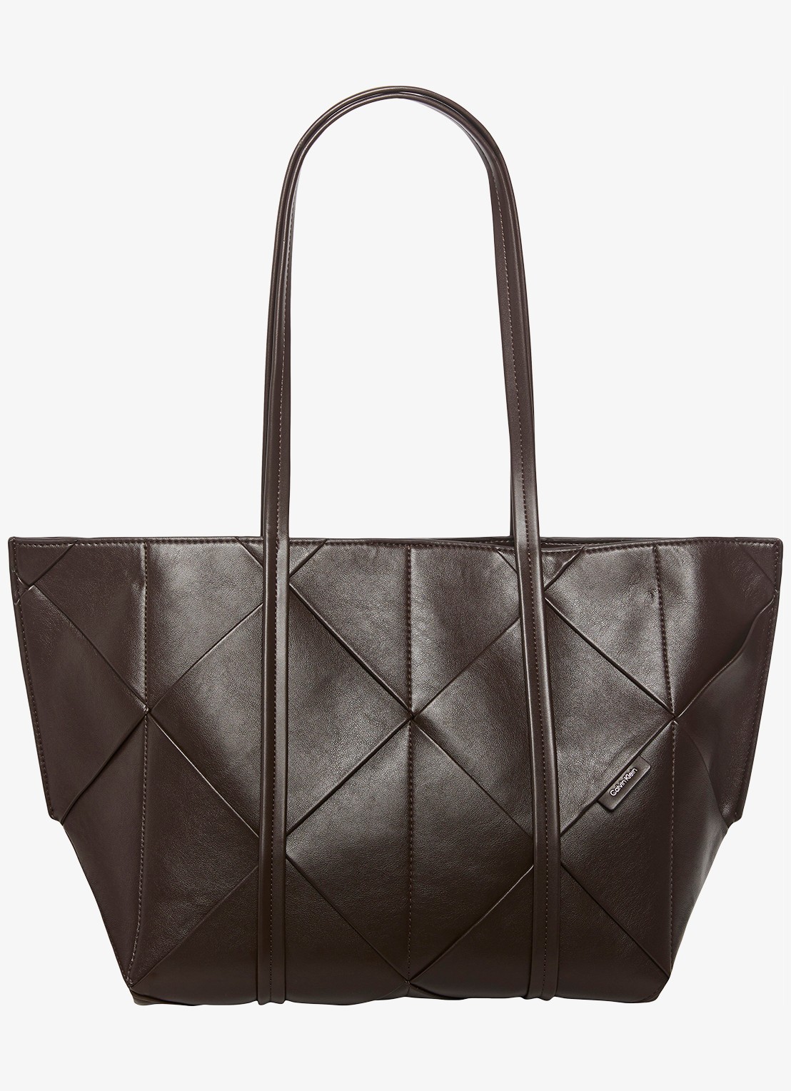 Calvin Klein Shopper met gevlochten detail - voorkant delicioso-bal /  bruin