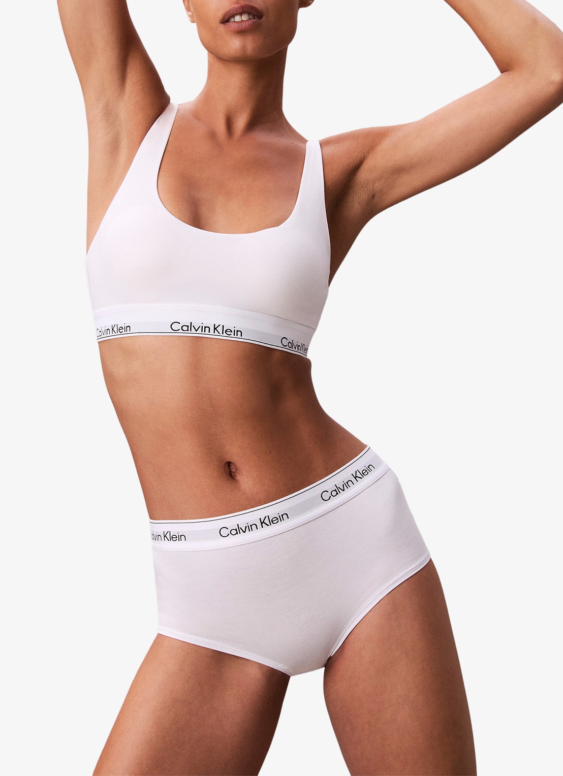 Calvin Klein Shorty met logoband - detail 4 wit