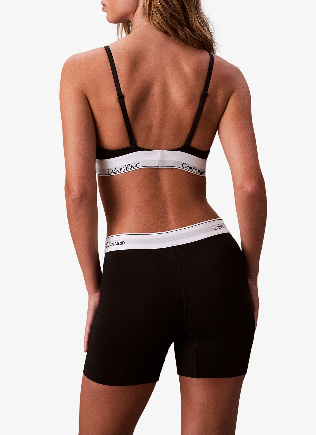 Calvin Klein Shorty met logoband  - achterkant zwart