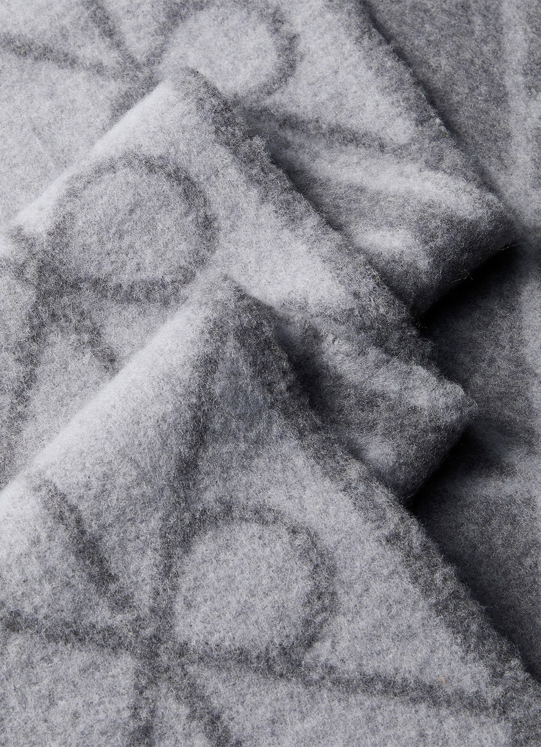 Calvin Klein Sjaal in wolblend met logoprint - detail 2 donkergrijs