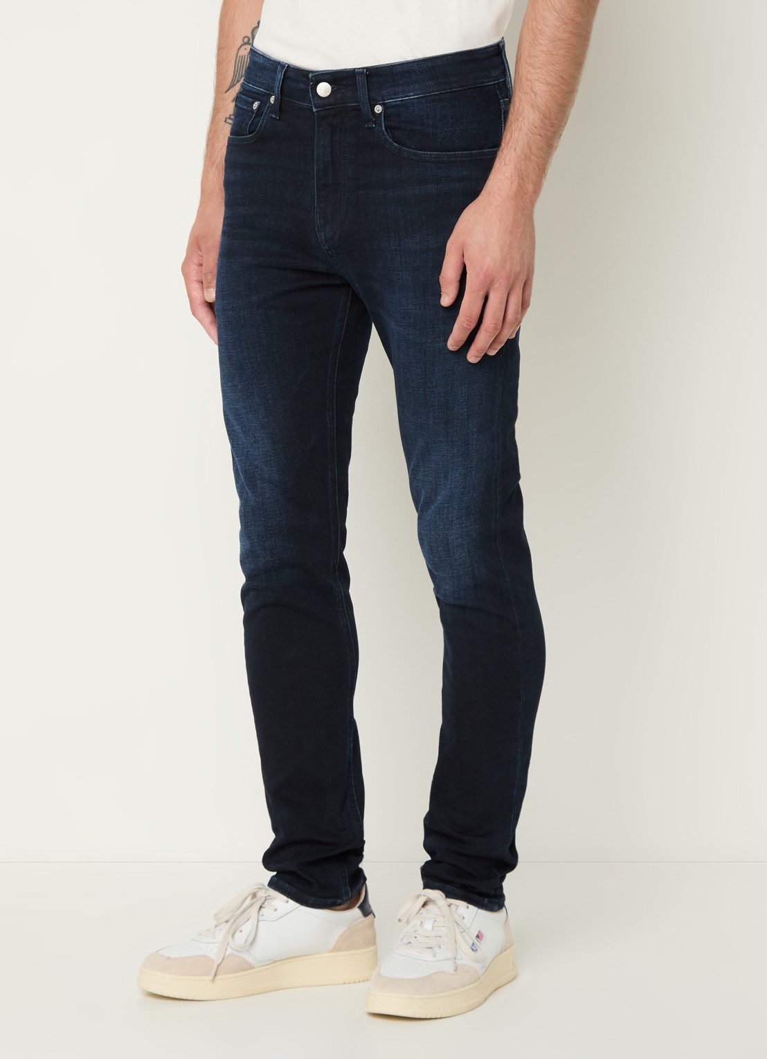 Calvin Klein Skinny jeans met donkere wassing - detail 4 indigo