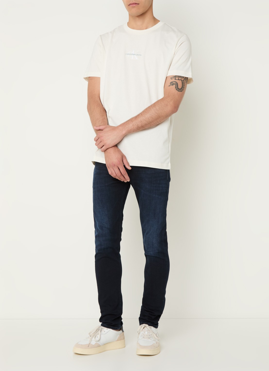Calvin Klein Skinny jeans met donkere wassing - voorkant 2 indigo