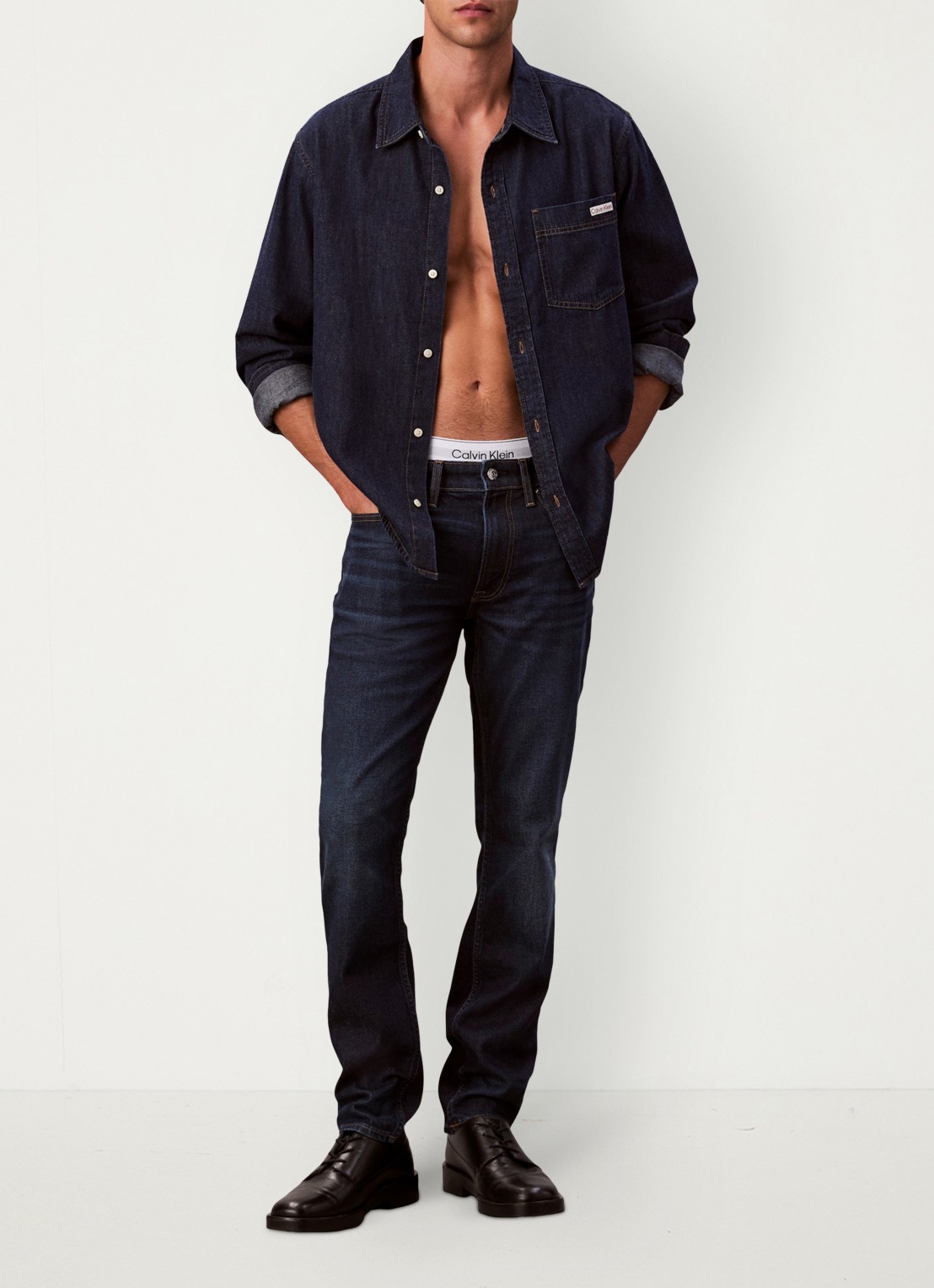 Calvin Klein Slim fit jeans met steekzakken - voorkant 6 denim