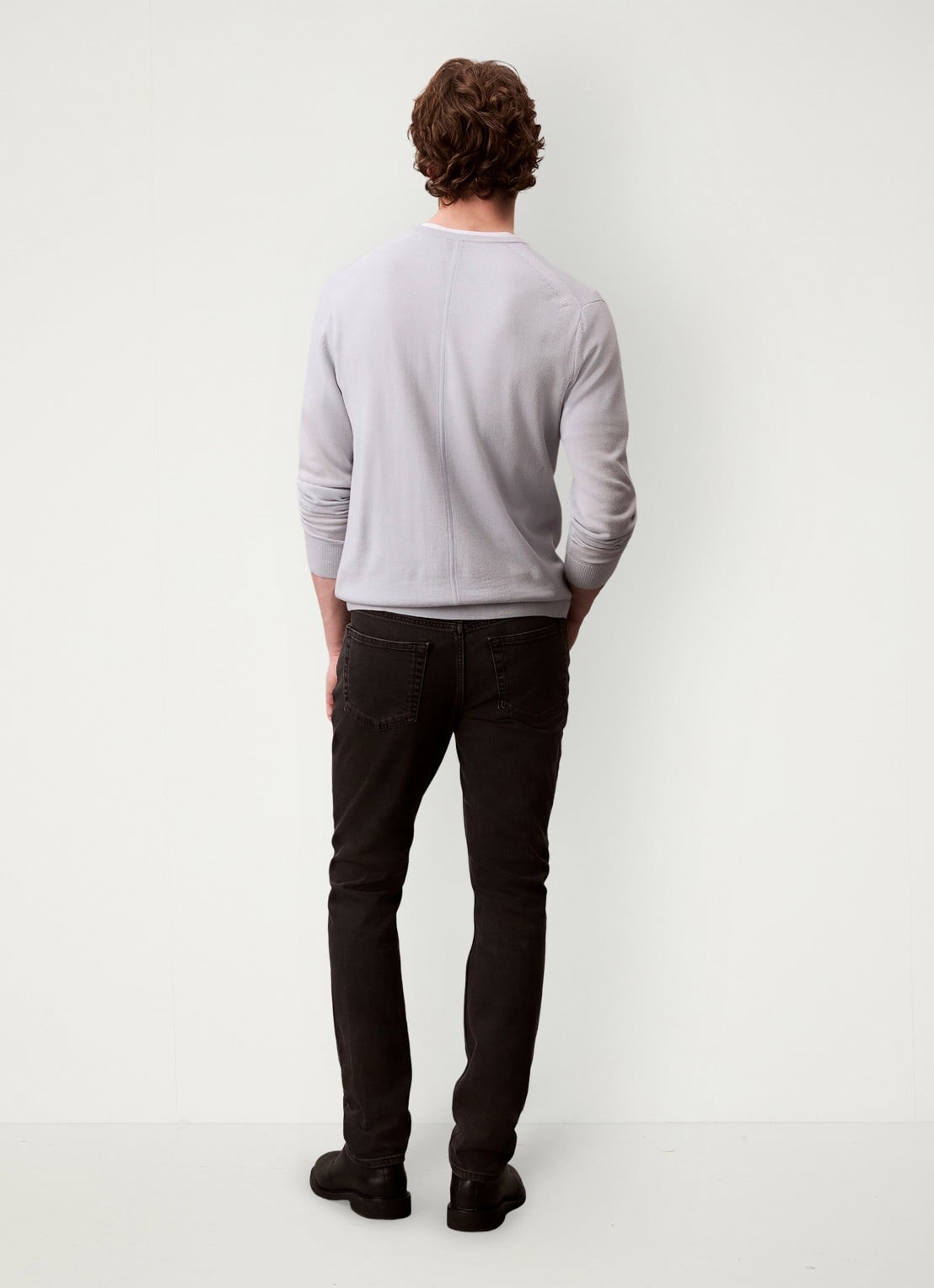 Calvin Klein Slim fit jeans met steekzakken - achterkant donkergrijs