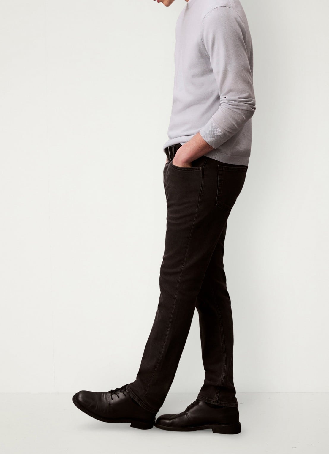 Calvin Klein Slim fit jeans met steekzakken - detail 4 donkergrijs