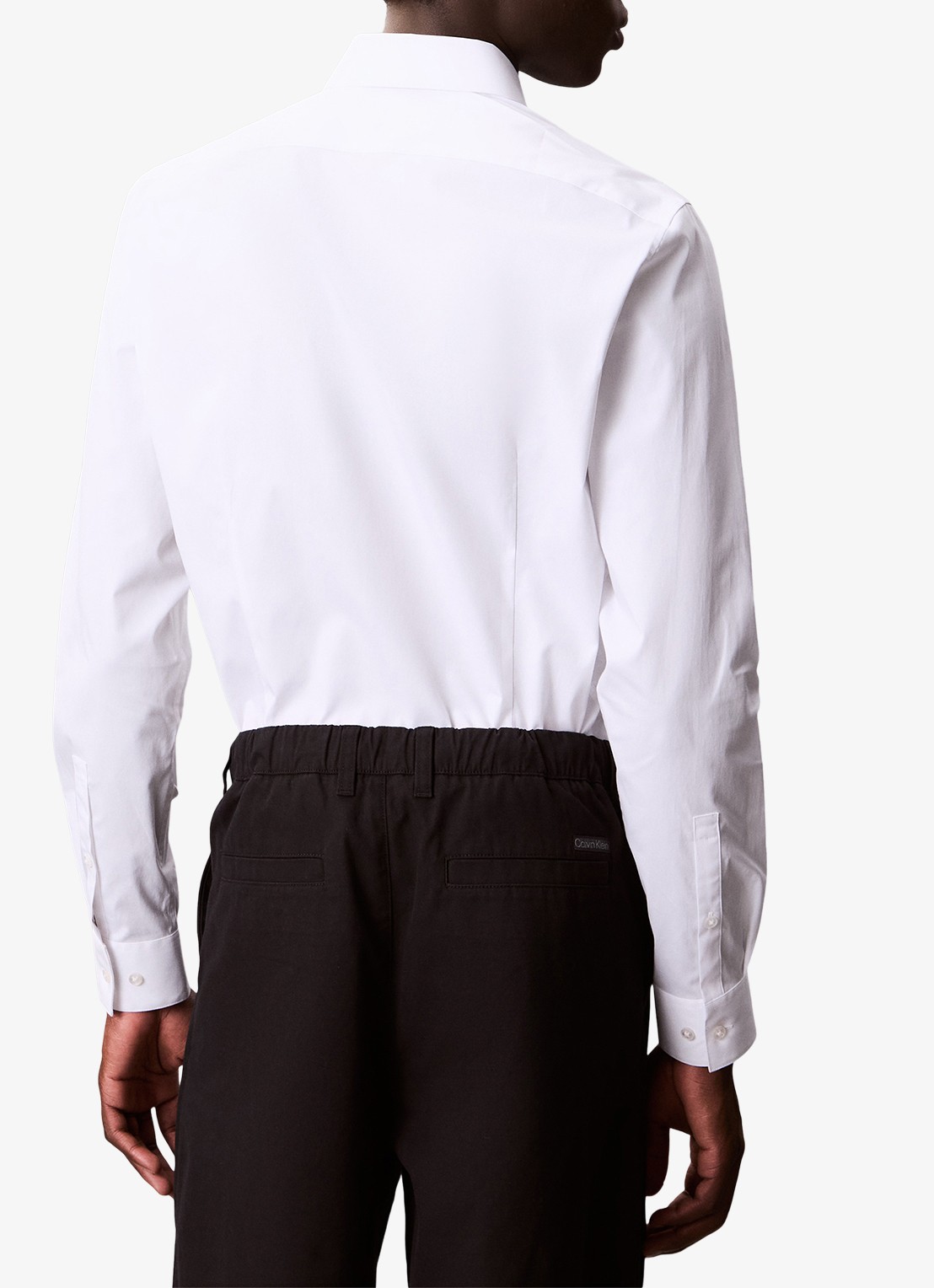 Calvin Klein Slim fit overhemd met dubbele manchet - achterkant 3 wit