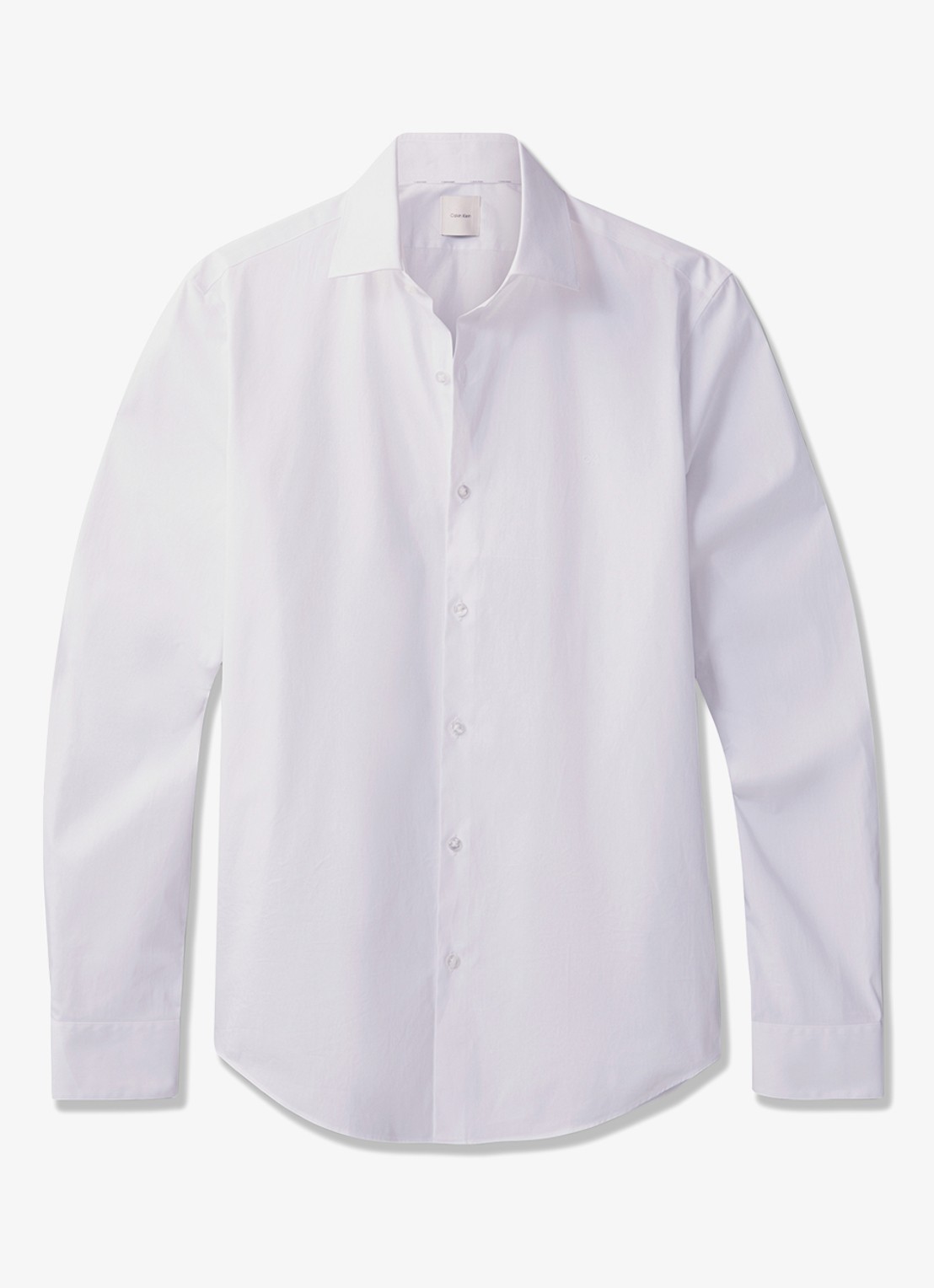 Calvin Klein Slim fit overhemd met dubbele manchet - voorkant wit
