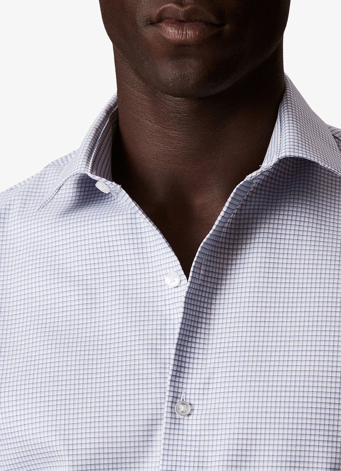 Calvin Klein Slim fit overhemd met ruit dessin - detail 4 bijou blue-7ku /  lichtblauw
